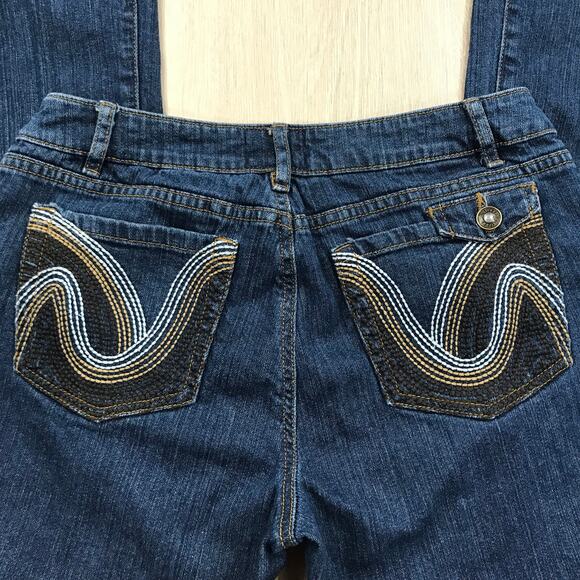 B Street Jeans Women Size 8 Boot Cut Y2K Embroidered Western Rodeo Retro 70s 80s - Picture 7 of 12